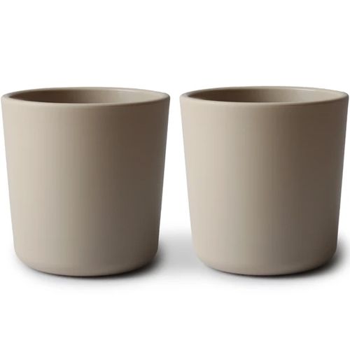 Twee mushie kinderbekers in vanillekleur.