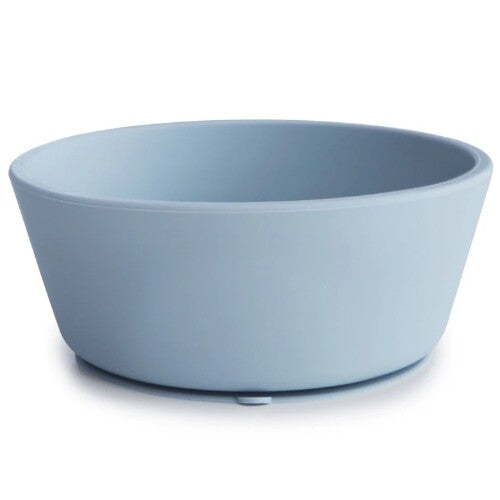 Mushie siliconen kinderkom in poederblauw.