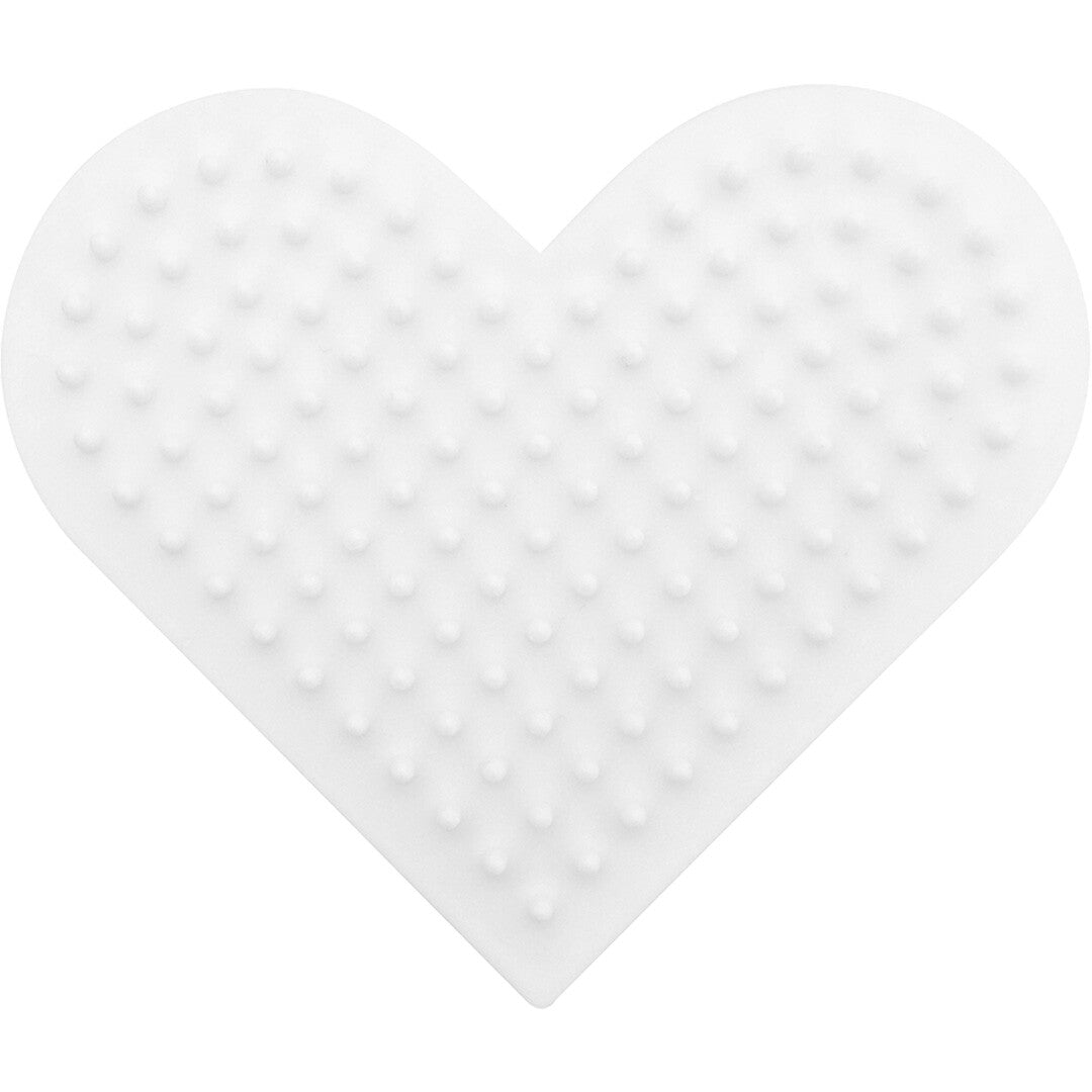 nabbi biobeads® wit hartvormig legbord voor strijkkralen met puntjes.