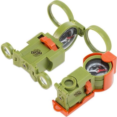Navir 5-in-1 exploratie instrument Optic Wonder, groen met oranje details, deels opengeklapt.