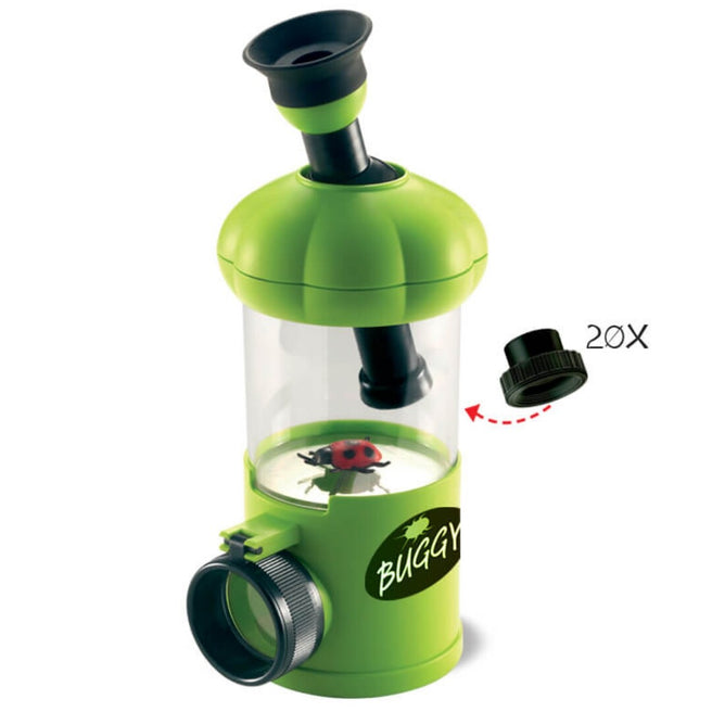 Navir Buggy insectenloep met een lieveheersbeestje erin en een losse 20x loep.
