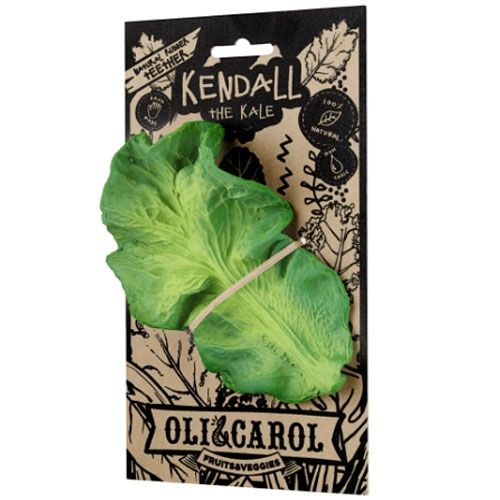 Verpakking van het Oli & Carol Kendall the Kale boerenkool bijtspeelgoed.