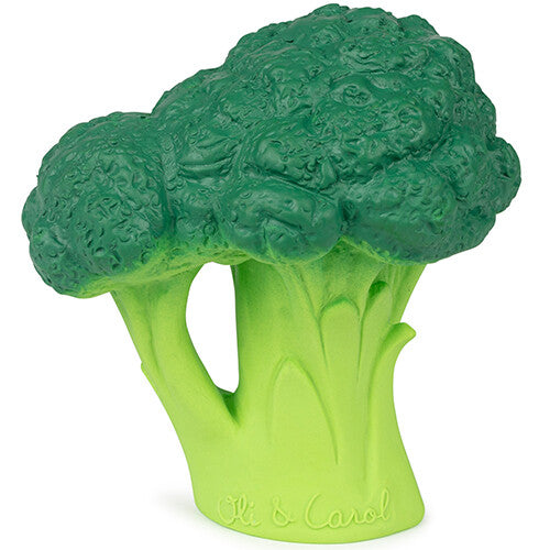 Oli & Carol groen broccoli bijtspeelgoed van rubber.