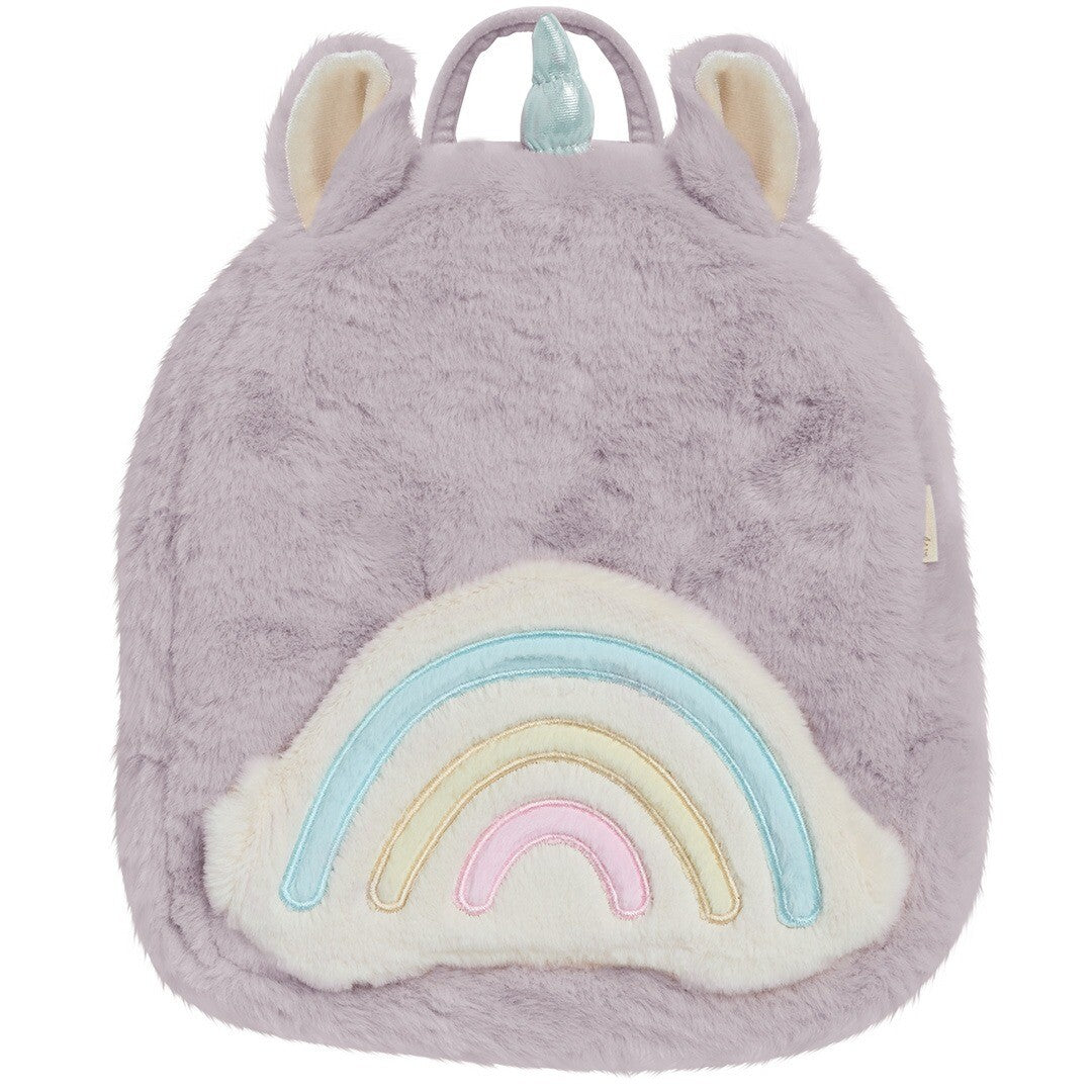Olli Ella lila eenhoorn kleuterrugzak met regenboog op de voorkant.