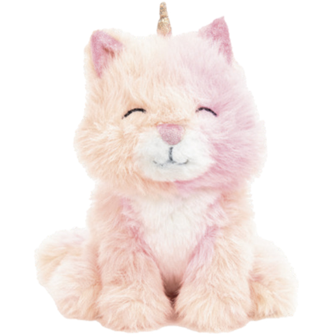 Olli Ella roze pluchen kittycorn knuffelkat met gouden hoorn.
