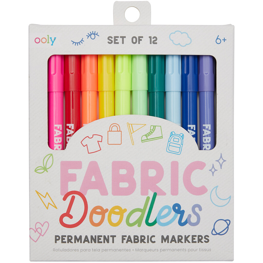 Verpakking van de ooly Fabric Doodlers textielstiften set van 12.