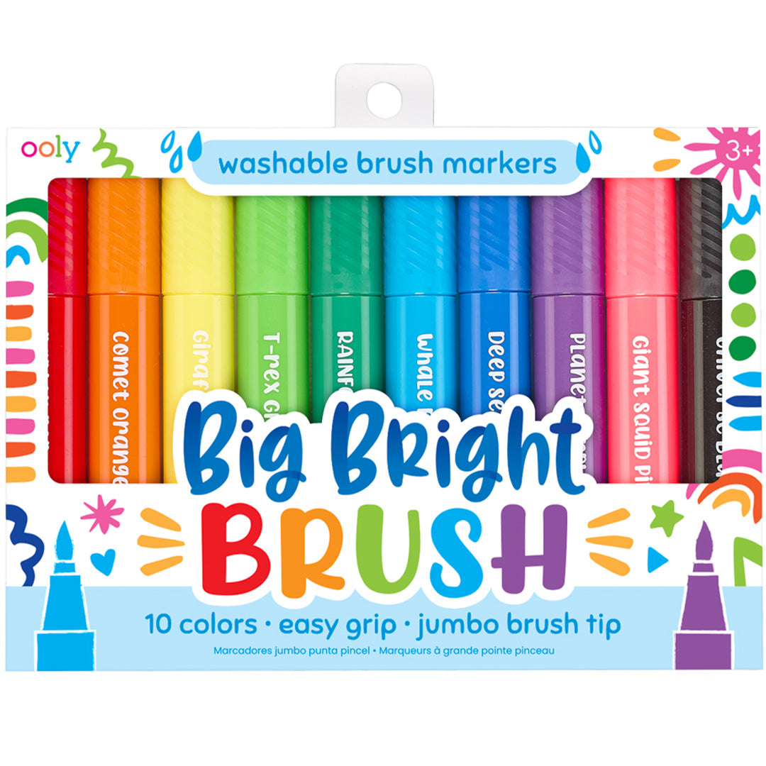Ooly viltstiften Big Bright Brush verpakking met 10 kleurrijke stiften.