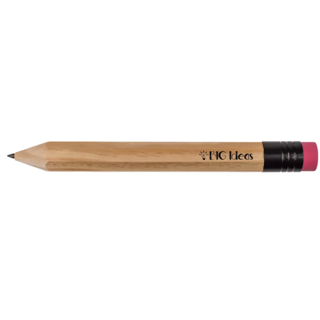Out of the blue jumbo houten potlood met roze gum en de tekst 'BIG Ideas'.