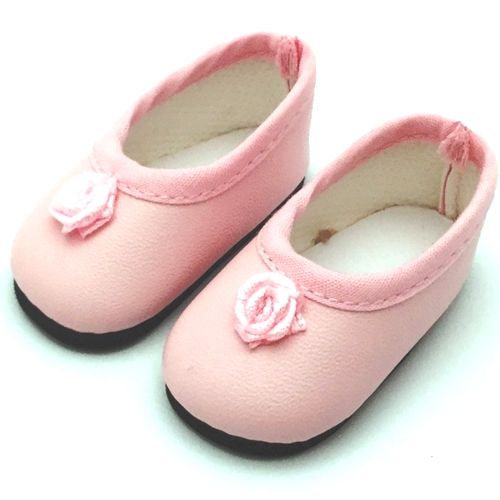 Paola Reina roze poppenschoenen ballerina met een roosje op de neus.