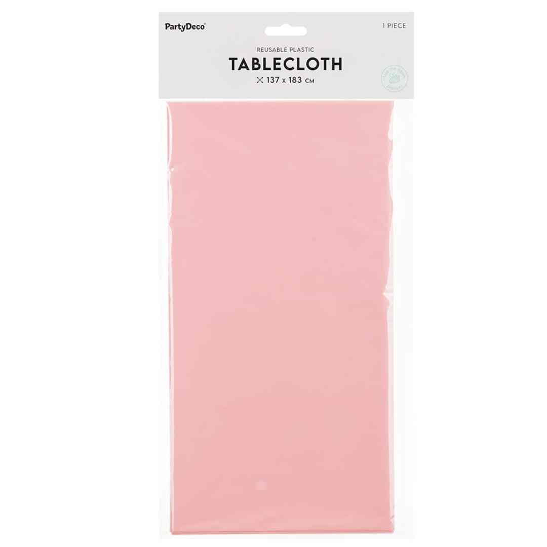 Verpakking van het PartyDeco lichtroze plastic tafelkleed.