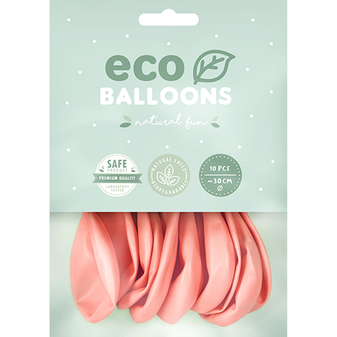 Verpakking van partydeco eco ballonnen in metallic roze.