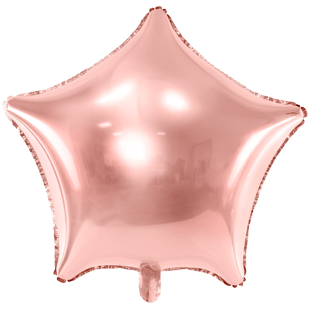 Een Partydeco roségouden ster folieballon.