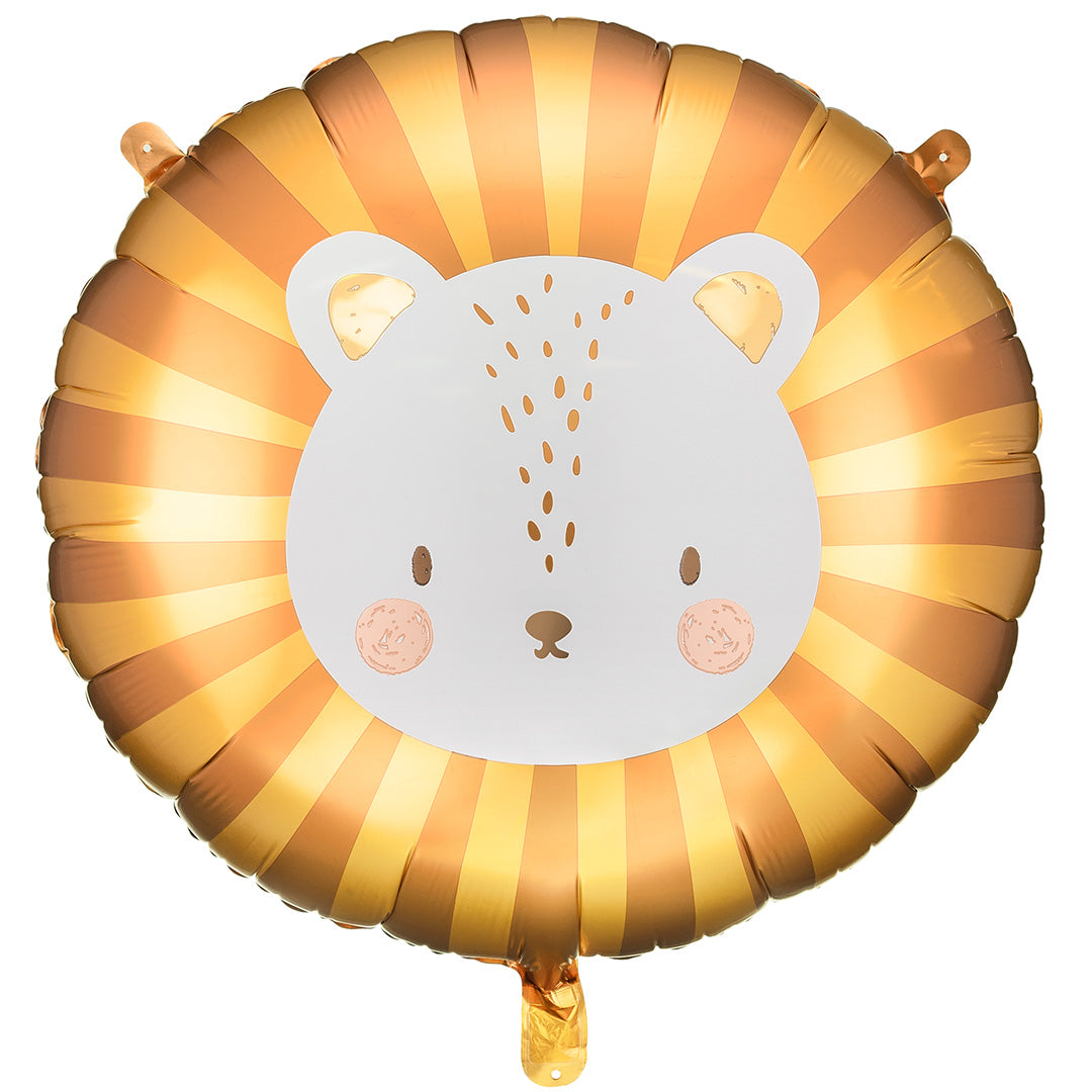 Partydeco ronde folieballon met een leeuwenkop.