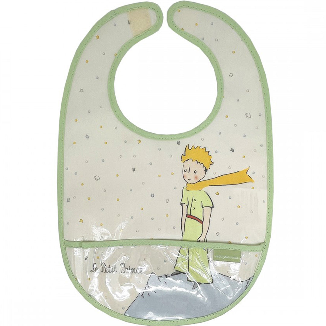 Petit Jour slabbetje met een afbeelding van De Kleine Prins en een opvangzakje.