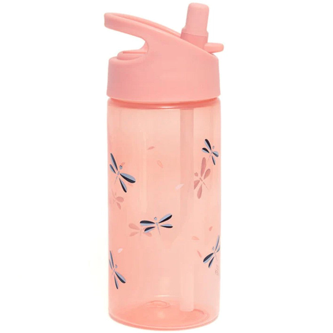 Petit Monkey roze kinderdrinkfles met rietje en waterjuffers.