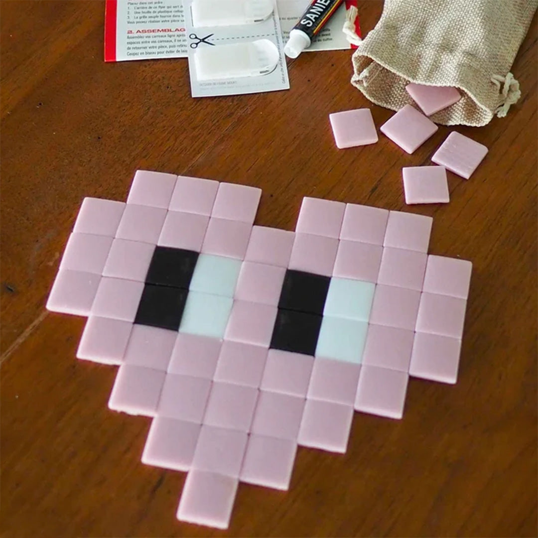 pixel corner mozaïek knutselset - hart - roze | PAK160C_M | 2