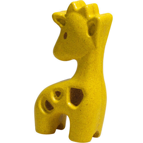 Plan Toys houten dierenfiguur van een gele giraf.