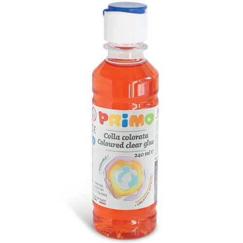 Primo fles rode gekleurde lijm voor slijm, 240 ml.