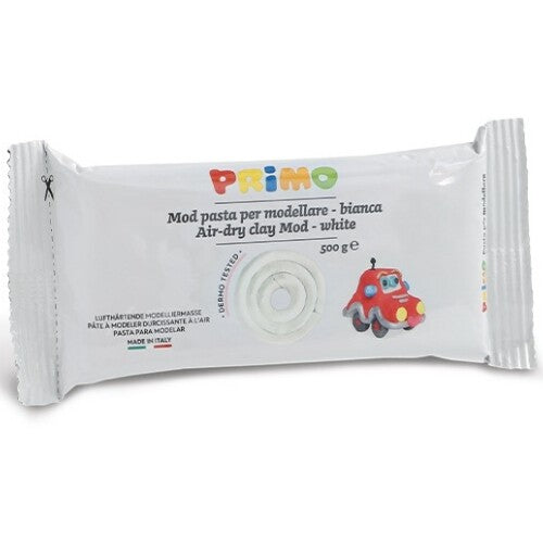 Primo luchtdrogende klei in een witte verpakking van 500 gram.