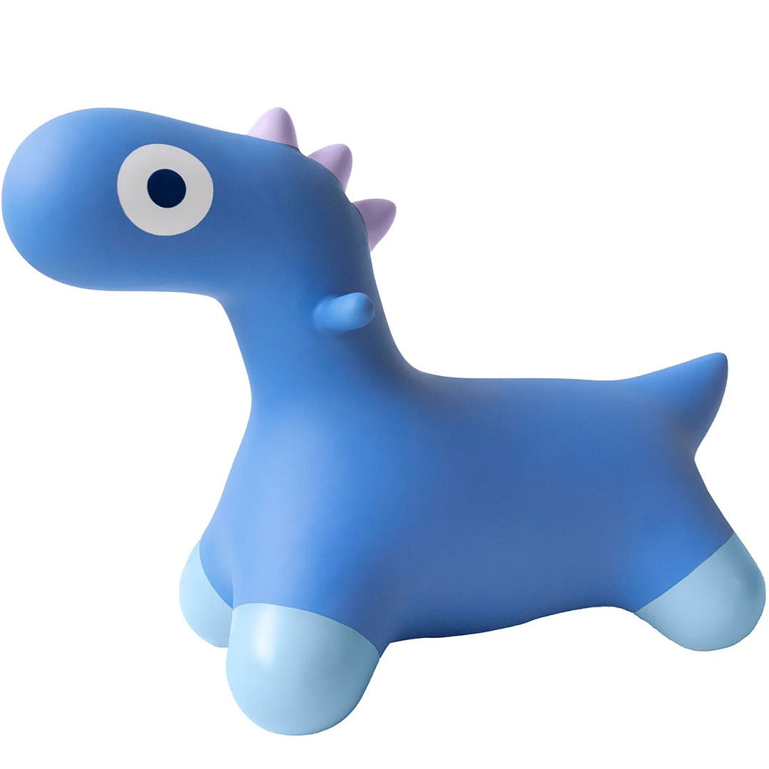 Quut opblaasbaar skippydier in de vorm van een blauwe dino.