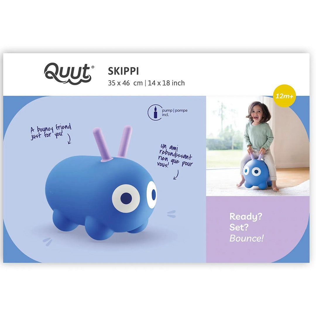 Verpakking van het Quut Skippi skippydier springkussen met productinformatie.