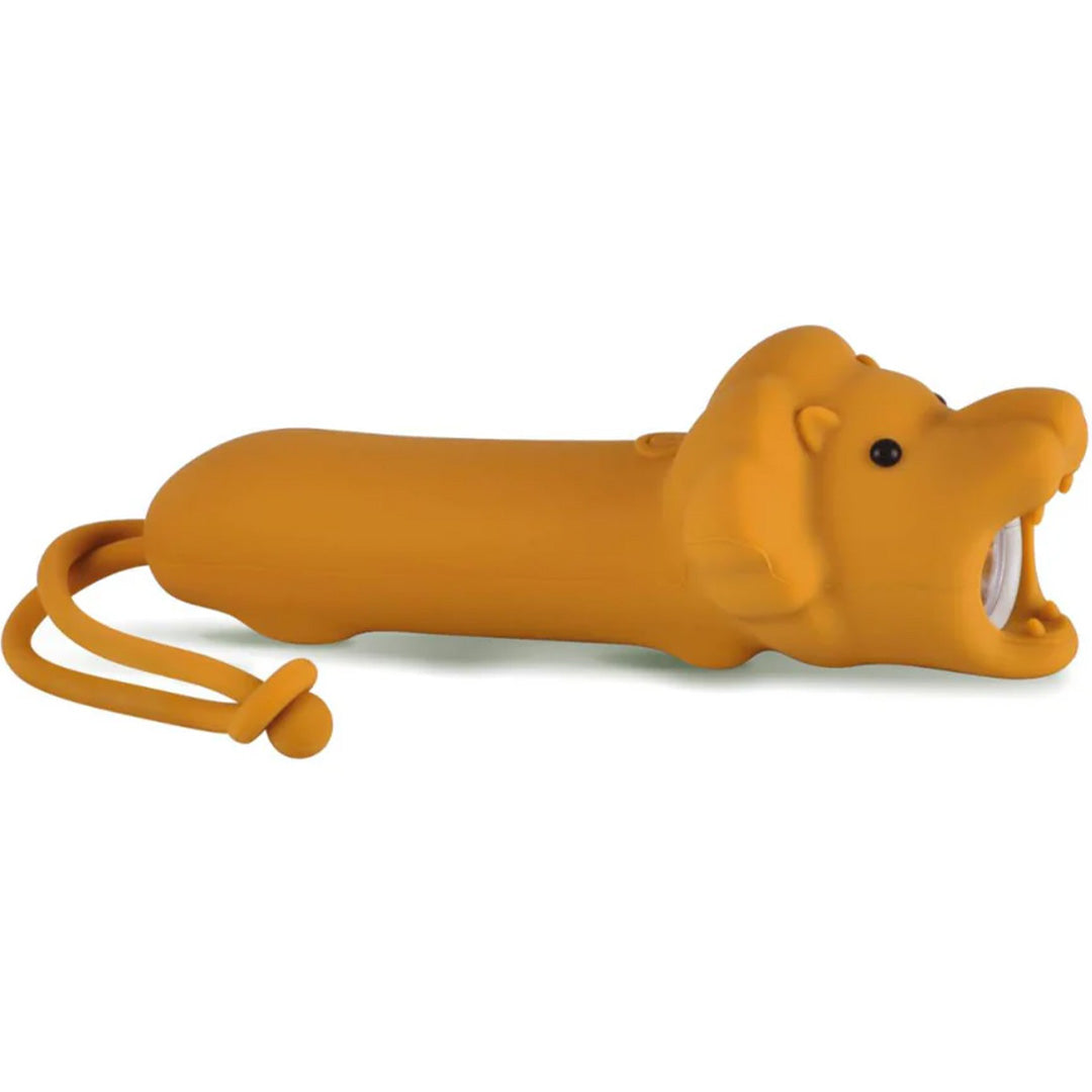 rabbit & friends oranje siliconen zaklamp in de vorm van een leeuw.