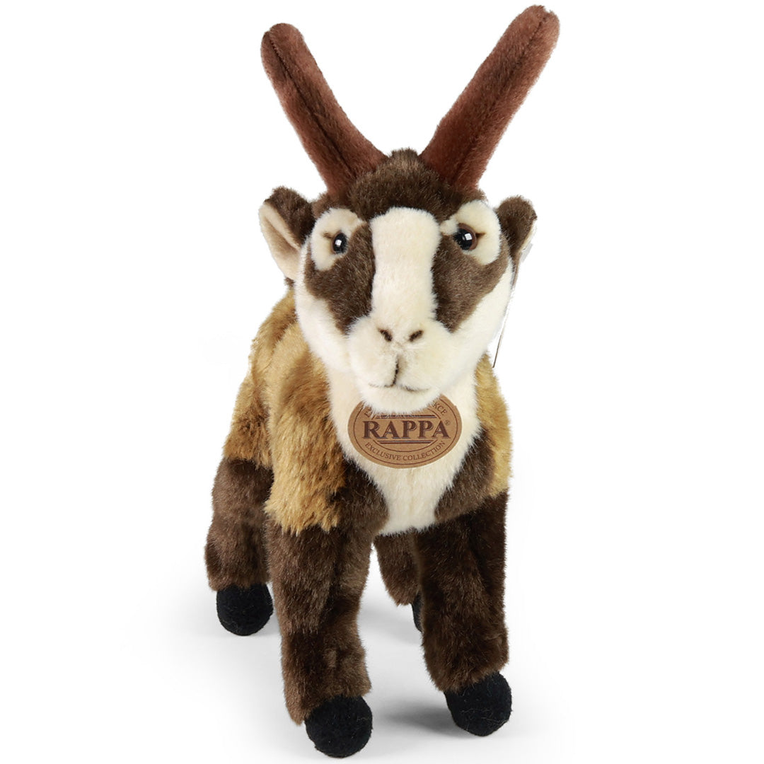 Rappa pluchen gemsbok knuffel, recht van voren gezien, met productlabel.