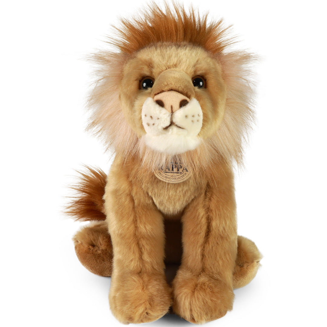 Rappa pluchen leeuw knuffel, recht van voren gezien.