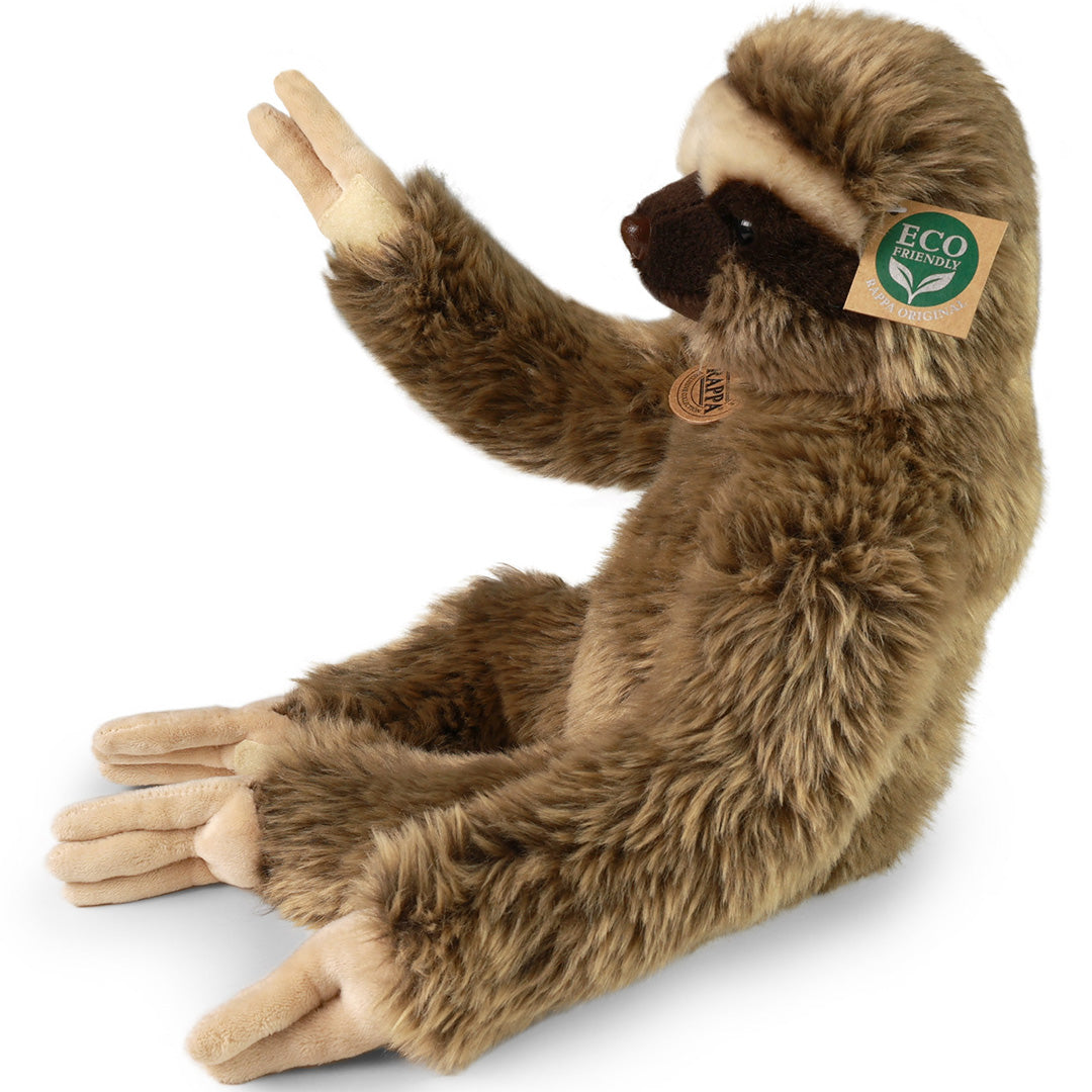 Rappa pluchen luiaard knuffel, zittend met een arm omhoog.