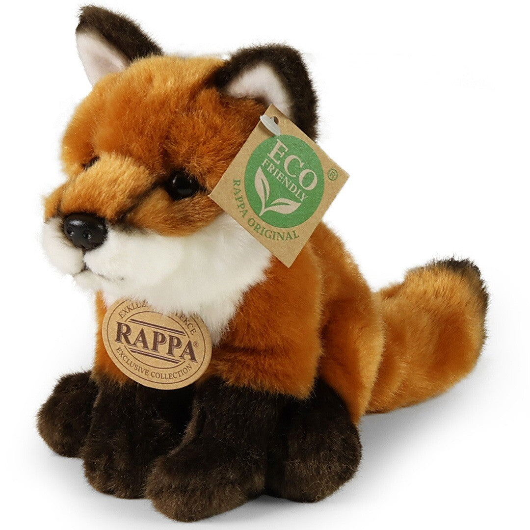 Rappa knuffelvos zittend, met een groen 'Eco Friendly' label.