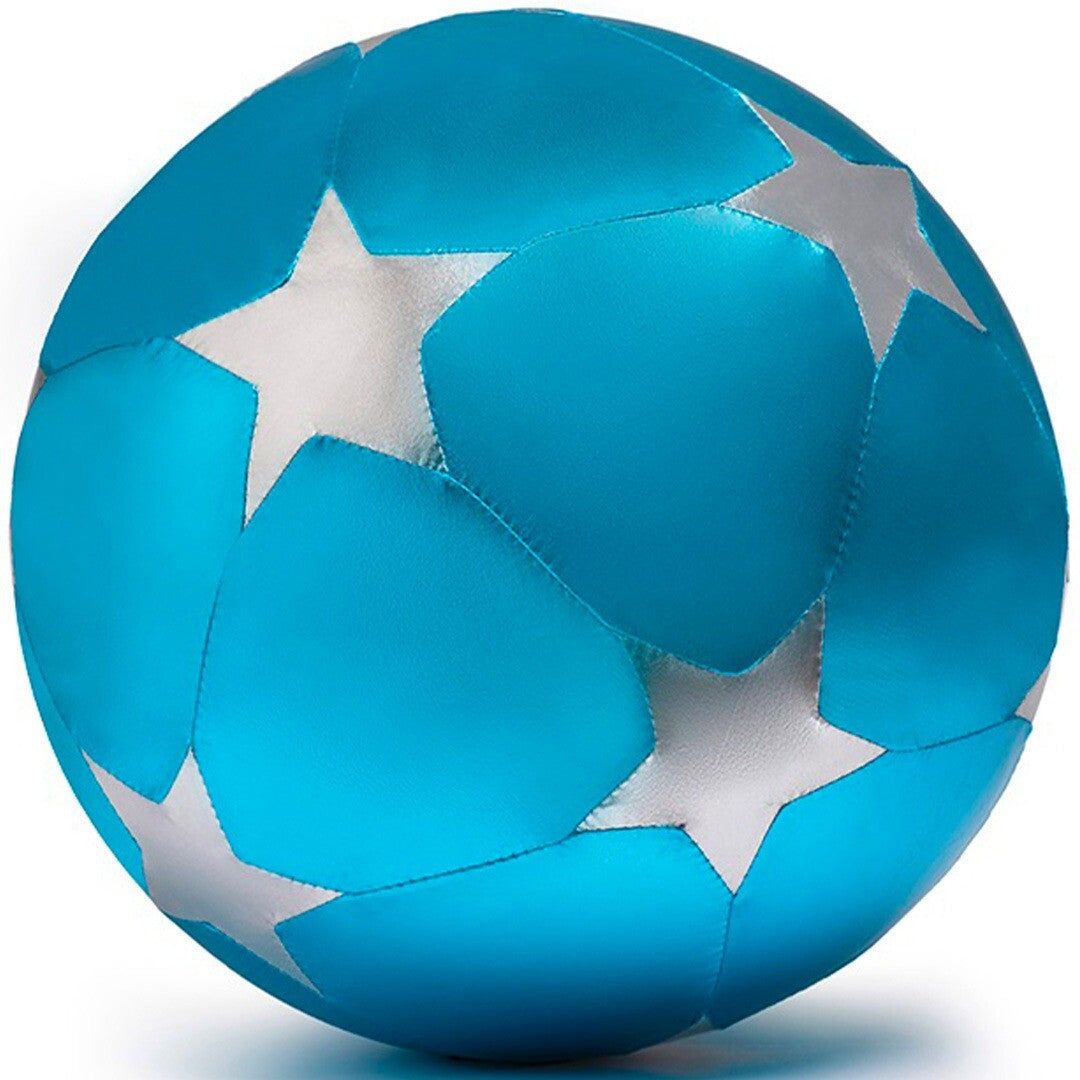 Ratatam speelbal met blauwe en zilveren sterren.