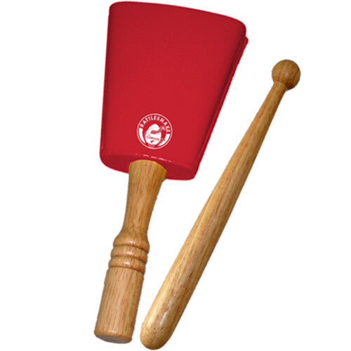 Rattlesnake rode koebel van hout met een houten drumstick.
