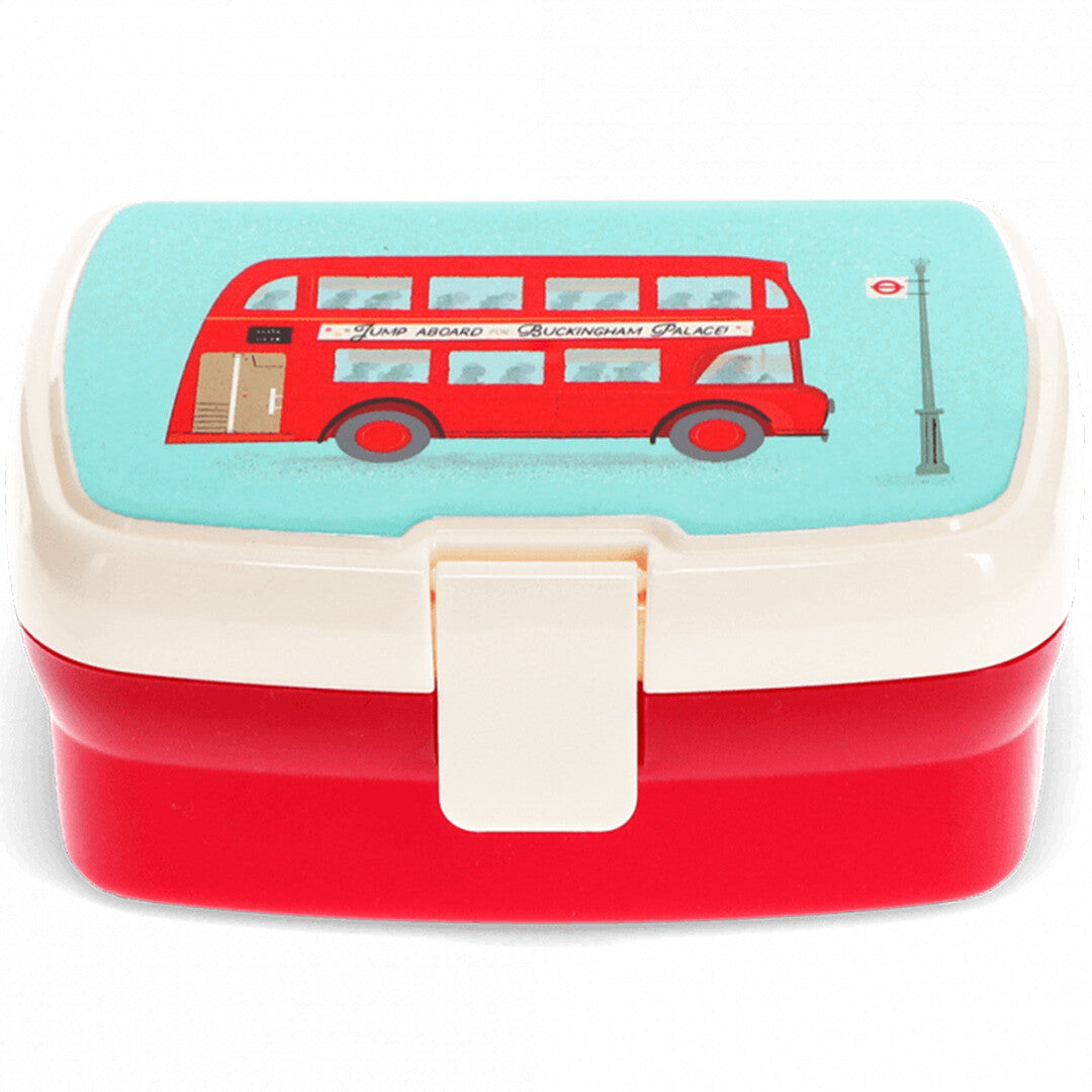 Rex London broodtrommel met een rode Routemaster bus op de deksel.