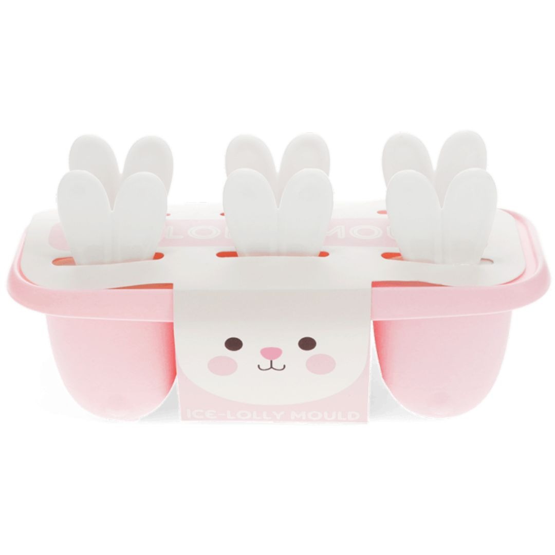 Rex London roze ijsvormen met witte konijnenoortjes en een Bonnie the Bunny label.