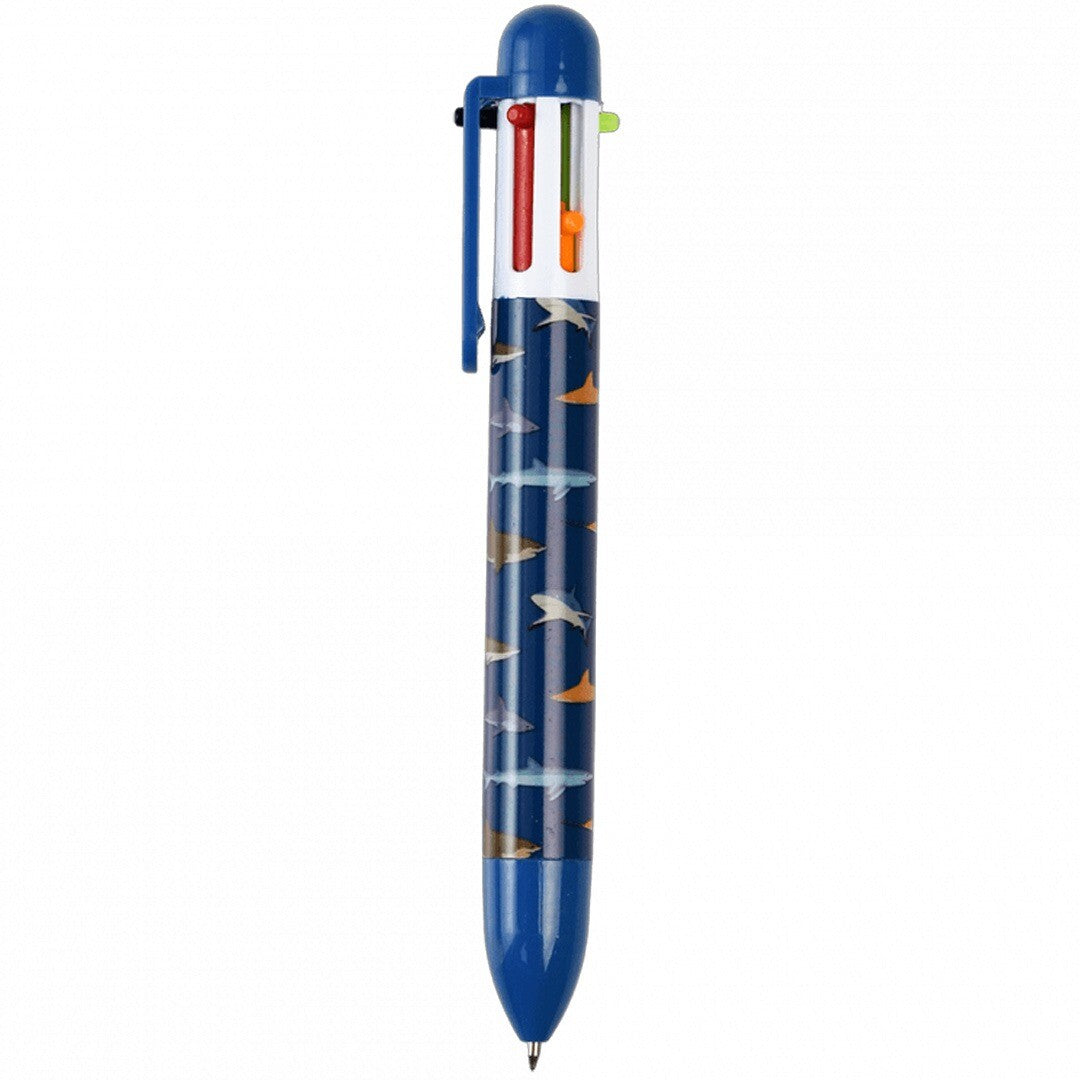 Rex London 6-in-1 kleurenpen met haaienpatroon.