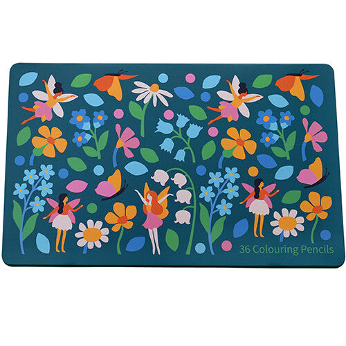 Rex London gesloten blikken doos met een patroon van feeën, bloemen en vlinders.