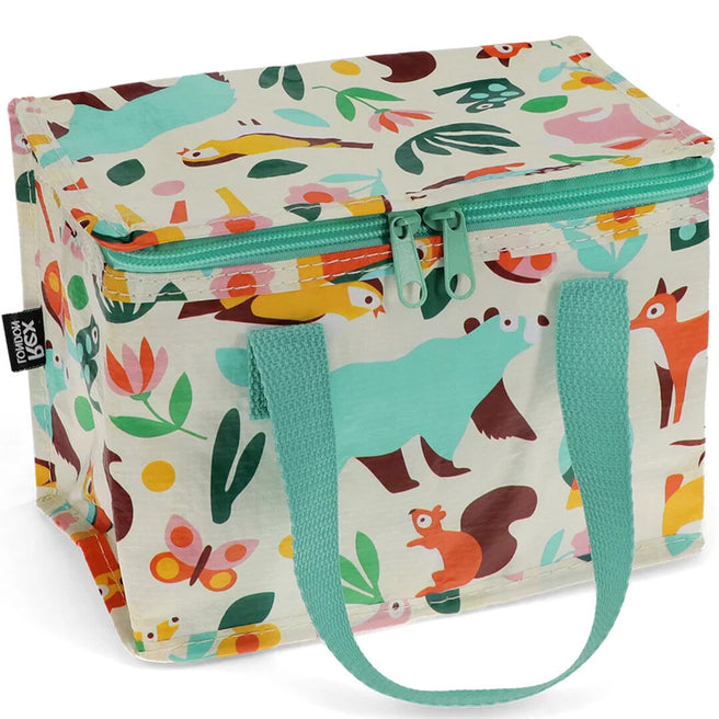 Rex London lunchtas met woodland dieren- en bloemenpatroon.