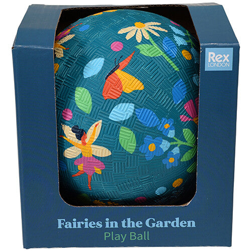 Voorkant van de Rex London verpakking van de 'Fairies in the Garden' speelbal.