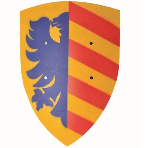 VAH Lancelot speelgoedschild met blauwe adelaar en rood-gele strepen.