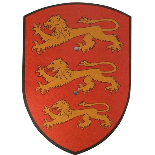 VAH speelgoed schild van Richard Leeuwenhart met drie gouden leeuwen op een rode achtergrond.