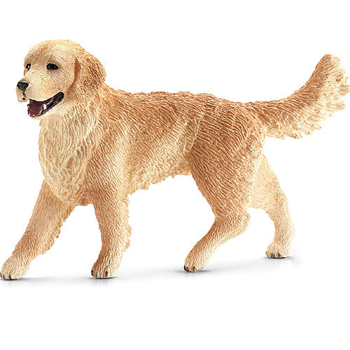 Schleich dierenfiguurtje van een staande golden retriever.