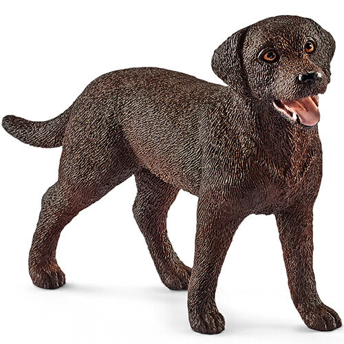 Schleich bruin labrador retriever dierenfiguurtje, staand met open bek.