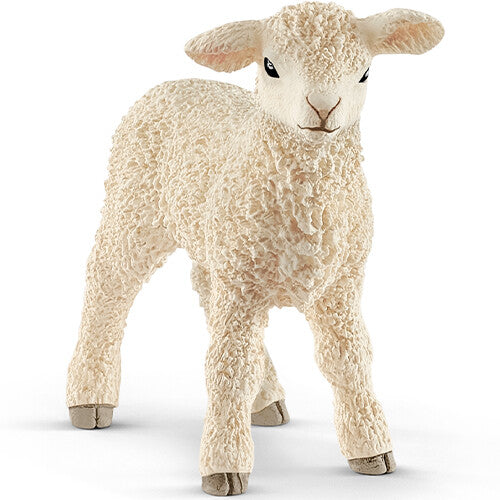 Schleich plastic dierenfiguurtje van een beige lam.