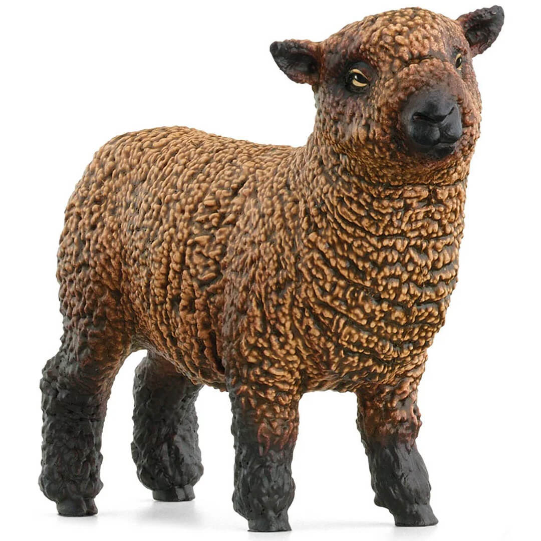 Schleich dierenfiguurtje van een bruin lammetje.