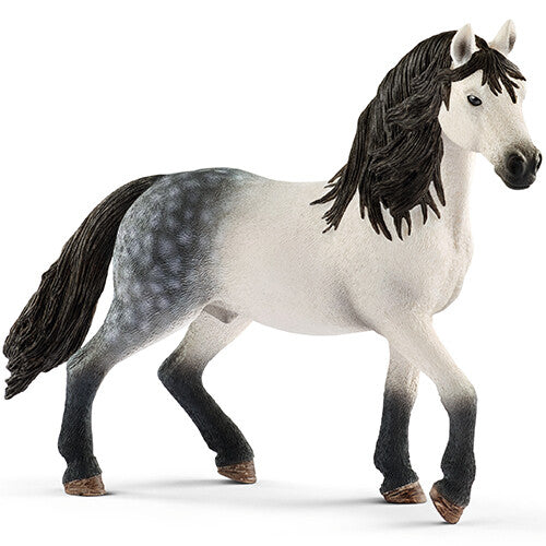 Schleich dierenfiguurtje van een grijze Andalusiër hengst.