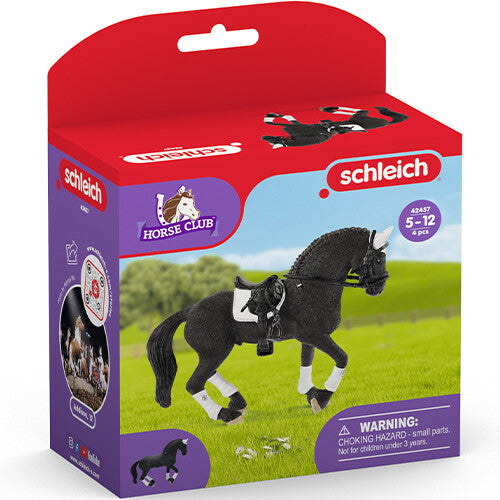 De verpakking van het Schleich Horse Club speelgoedfiguurtje van de Friese hengst.
