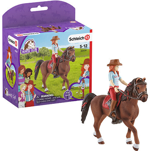 Schleich Horse Club speelset van Hannah en Cayenne naast de productverpakking.