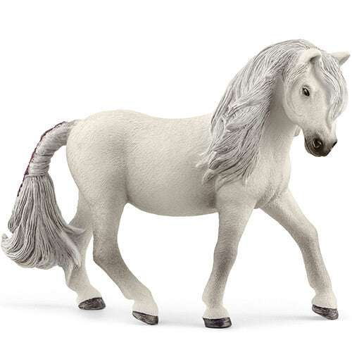 Schleich dierenfiguurtje van een witte IJslander ponymerrie.