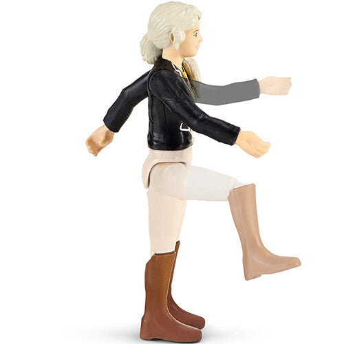 Schleich speelgoedfiguur van een ruiter van de zijkant, met beweegbare armen en benen.