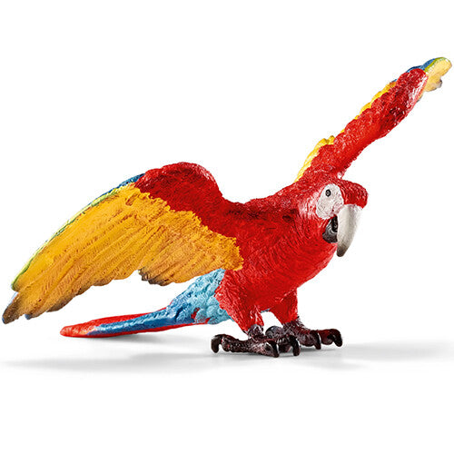 Schleich Wild Life ara speelgoedfiguur met gespreide vleugels.